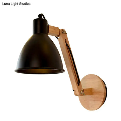 Minimalist White Swing Arm Wall Light Iron Dome