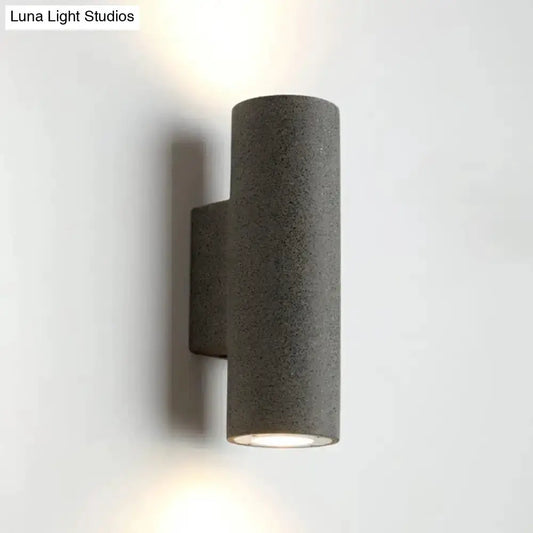 Minimalist white terrazzo stair wall sconce, compact fixture height by Decorbites on Tampa Home & Garden Store