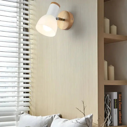 Minimalist Wood and White Matte Wall Lamp