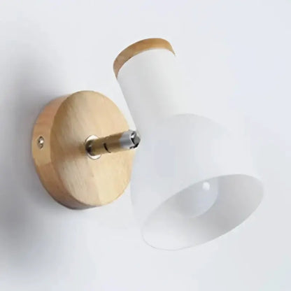 Minimalist Wood and White Matte Wall Lamp