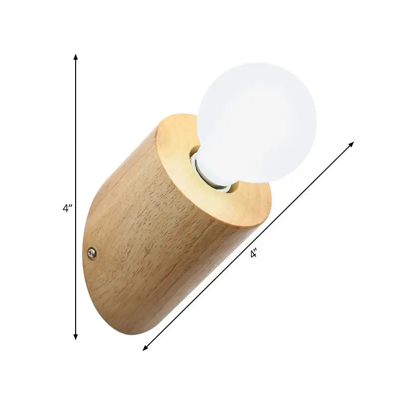 Wood Modern Wall Lamp by Decorbites, natural wood wall sconce with exposed bulb on Tampa Home & Garden Store