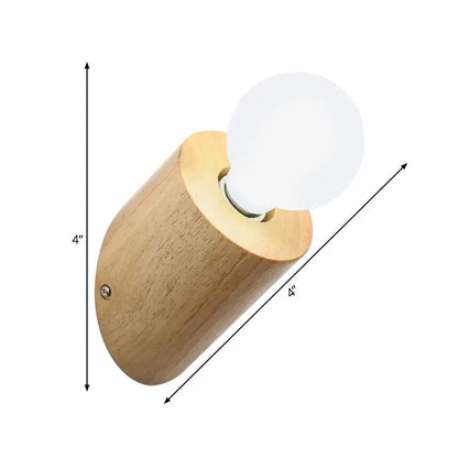 Wood Modern Wall Lamp by Decorbites, natural wood wall sconce with exposed bulb on Tampa Home & Garden Store