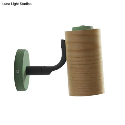Minimalist Wood Wall Light With Shelf for Bath