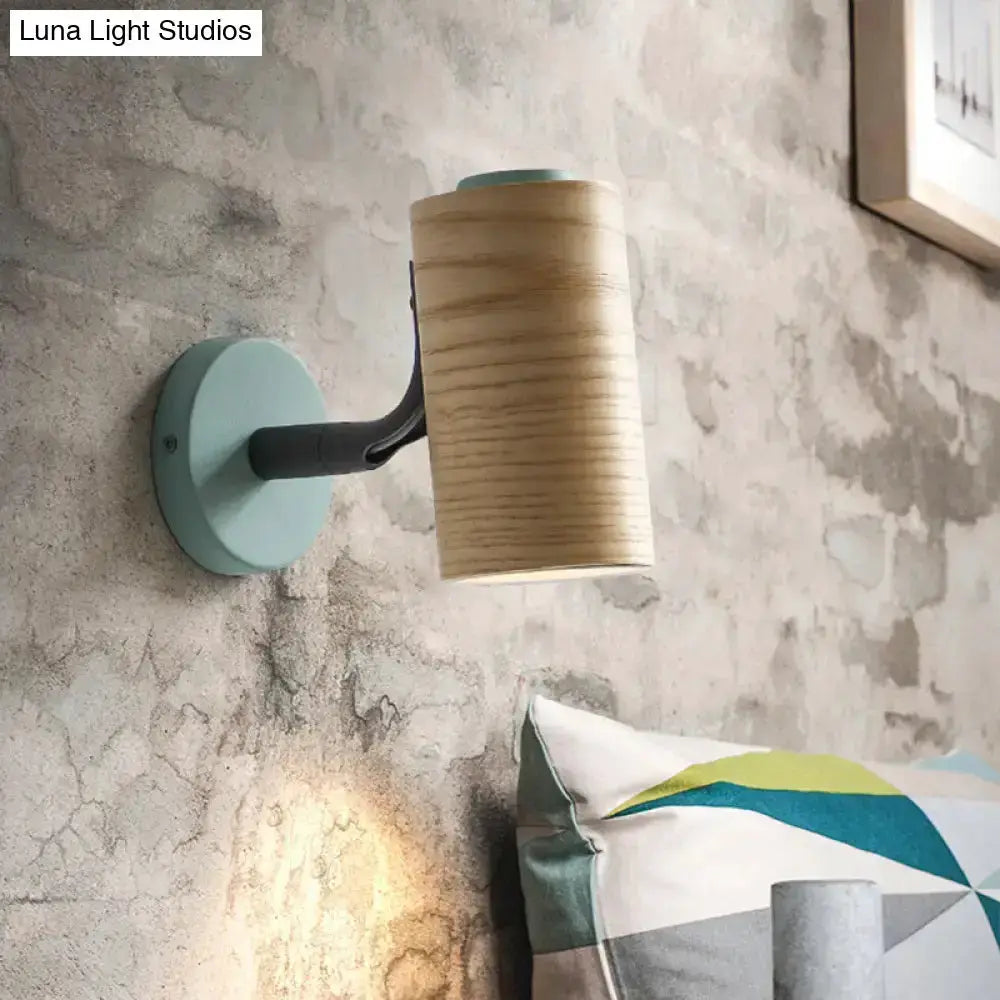 Minimalist Wood Wall Light With Shelf for Bath