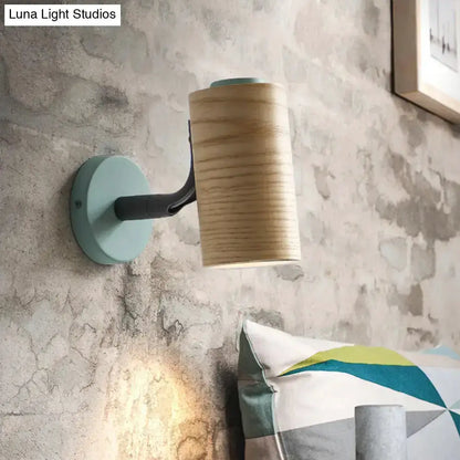 Minimalist Wood Wall Light With Shelf for Bath