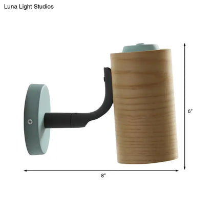 Minimalist Wood Wall Light With Shelf for Bath