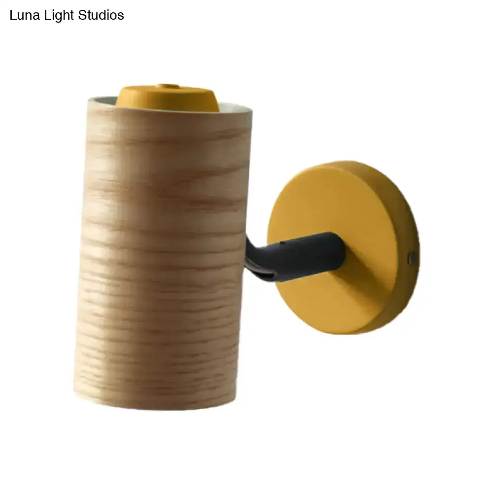 Minimalist Wood Wall Light With Shelf for Bath