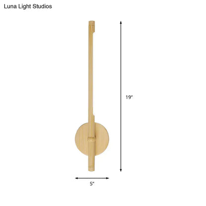 Yellow Bamboo Wall Sconce Dimmable LED, natural bamboo, round backplate, 19in tall on Tampa Home & Garden Store