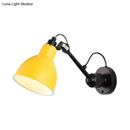Wall-mounted lamp Decorbites, yellow shade with black adjustable arm for living room on Tampa Home & Garden Store