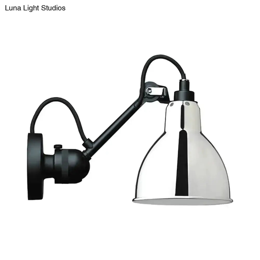 Minimalist wall mounted lamp black metal arm chrome shade for living room Decorbites on Tampa Home & Garden Store