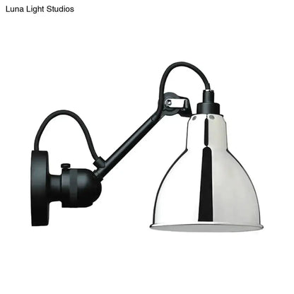 Minimalist wall mounted lamp black metal arm chrome shade for living room Decorbites on Tampa Home & Garden Store