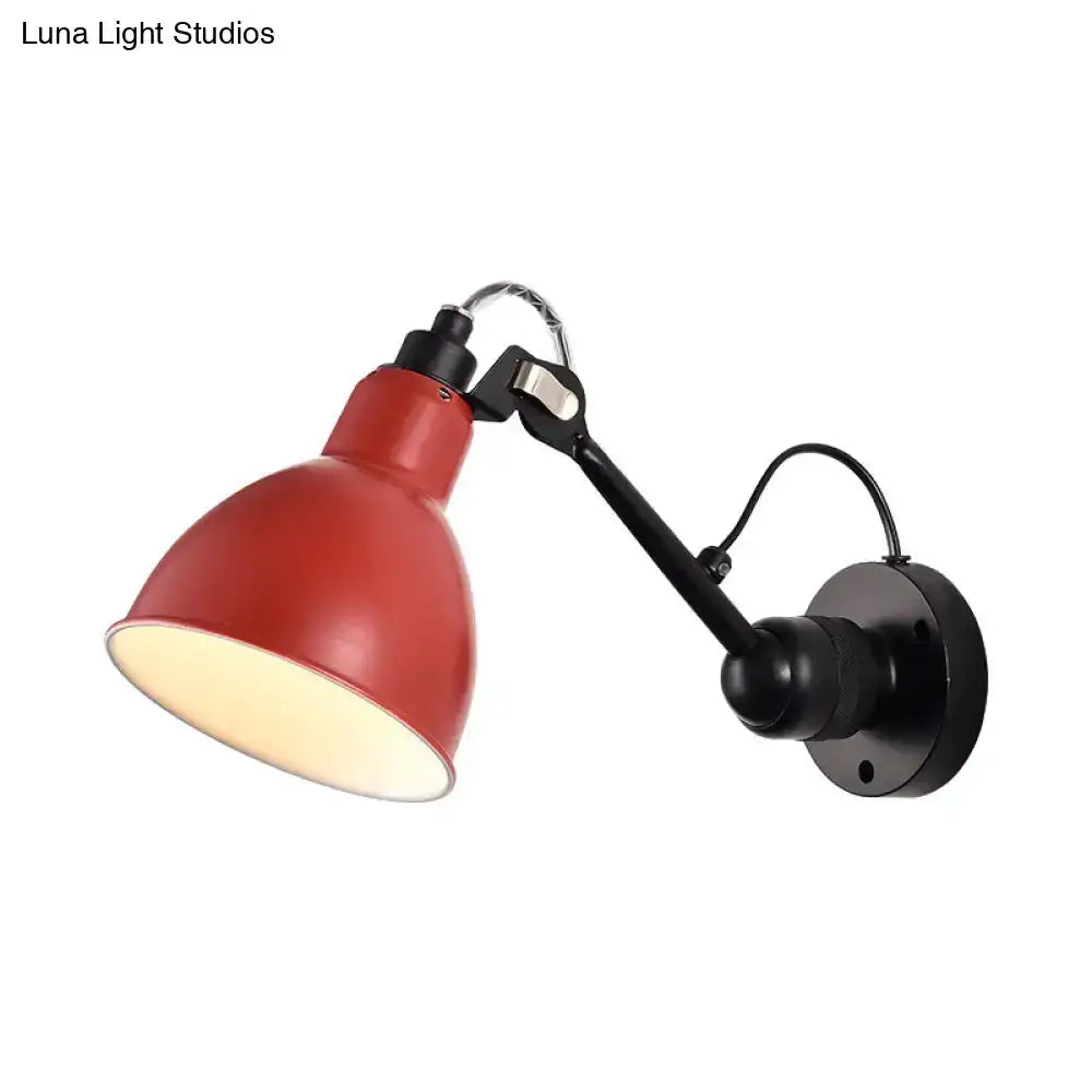 Decorbites wall mounted lamp with red shade and black adjustable arm for living room on Tampa Home & Garden Store