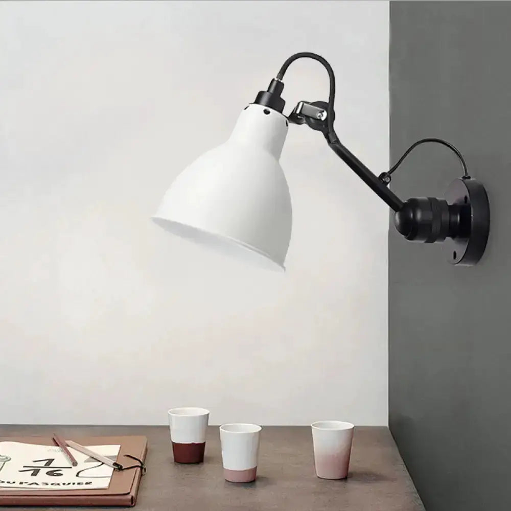 Decorbites minimalist wall mounted lamp with white shade and black metal arm for living room on Tampa Home & Garden Store