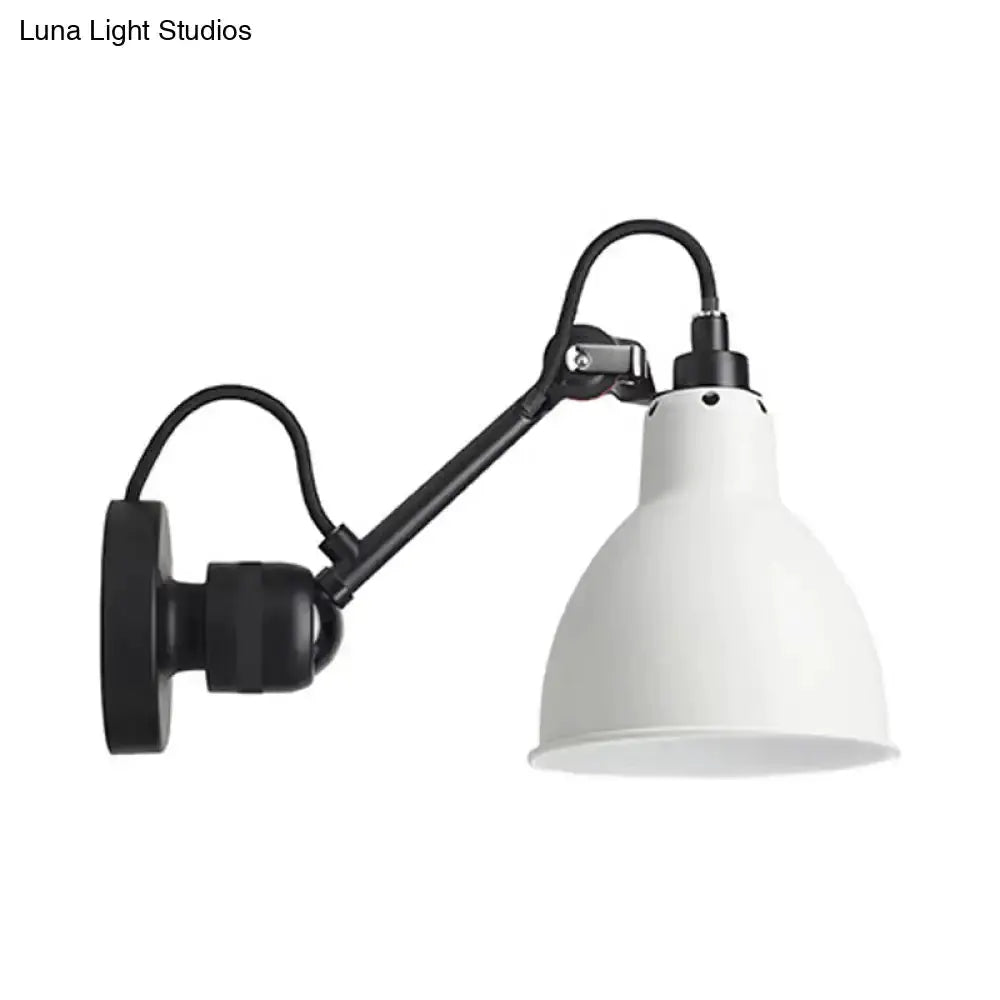 Minimalist wall-mounted lamp with white shade and black metal arm, Decorbites on Tampa Home & Garden Store