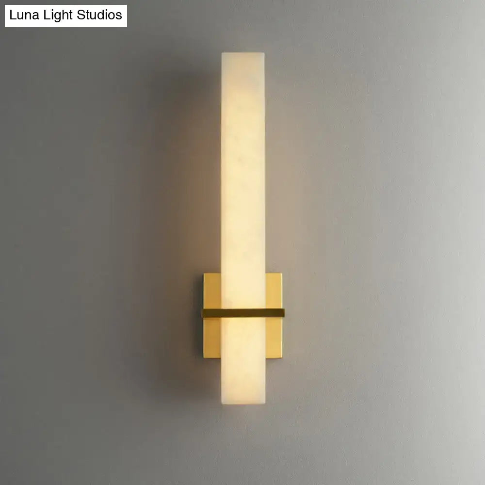 Marble Amber Glass Sconce by Decorbites; vertical amber pillar with brass wall mount on Tampa Home & Garden Store