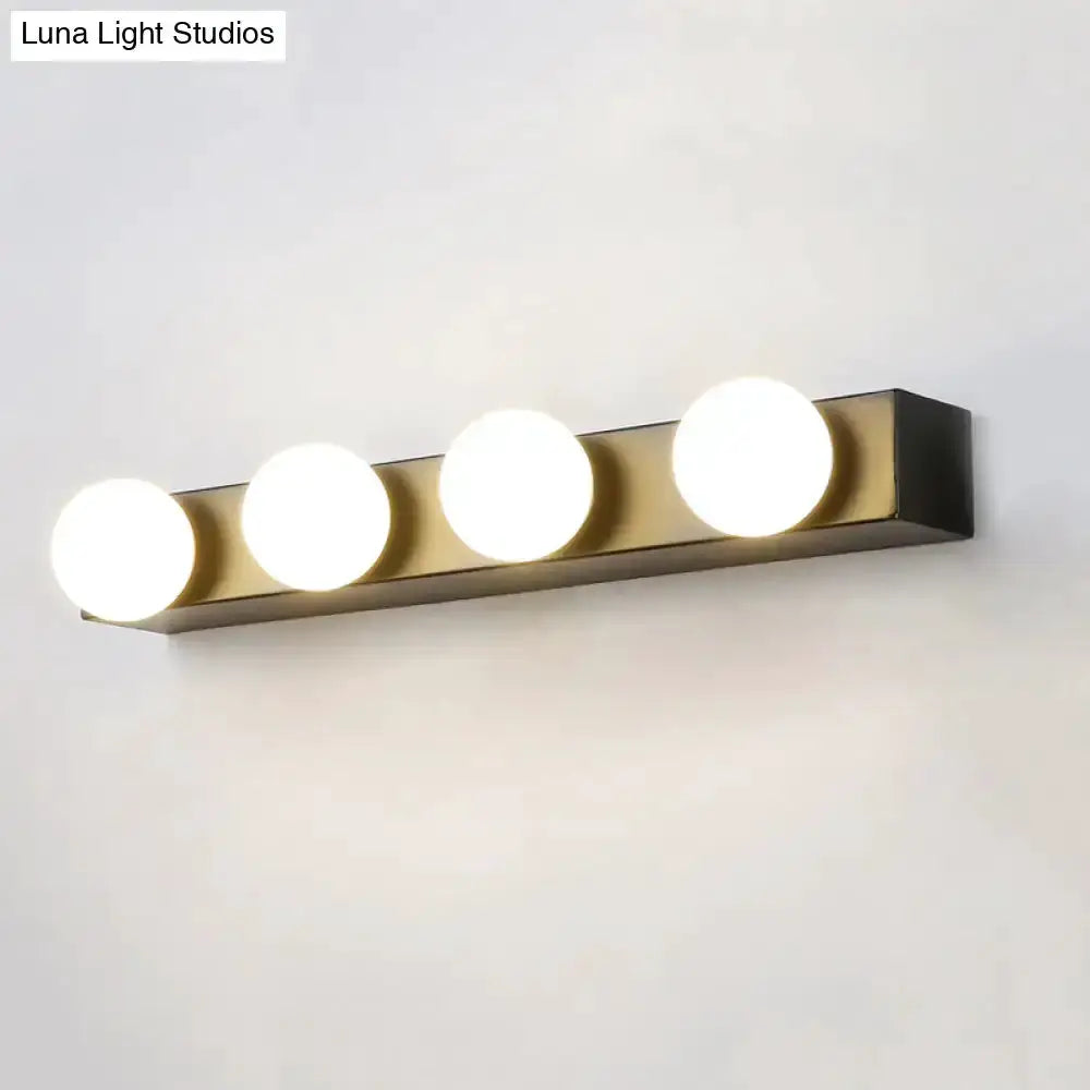 4-light bathroom vanity fixture white minimalistic bar with open bulbs by Decorbites on Tampa Home & Garden Store