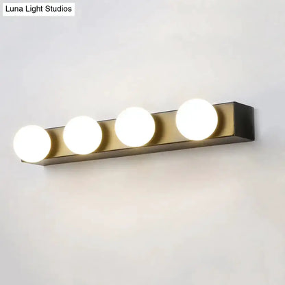 4-light bathroom vanity fixture white minimalistic bar with open bulbs by Decorbites on Tampa Home & Garden Store