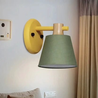 Mint Green Nordic Bucket Wall Lamp for Bedroom
