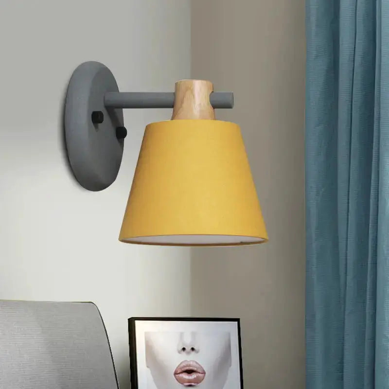 Mint Green Nordic Bucket Wall Lamp for Bedroom