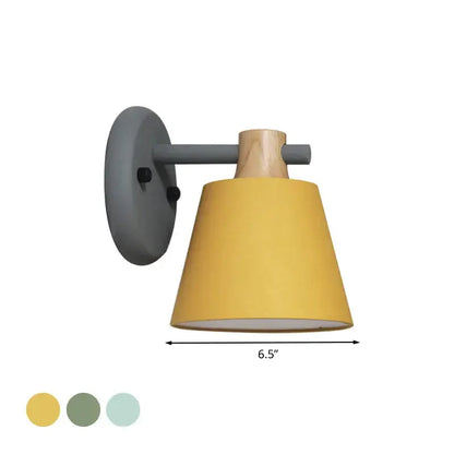 Mint Green Nordic Bucket Wall Lamp for Bedroom