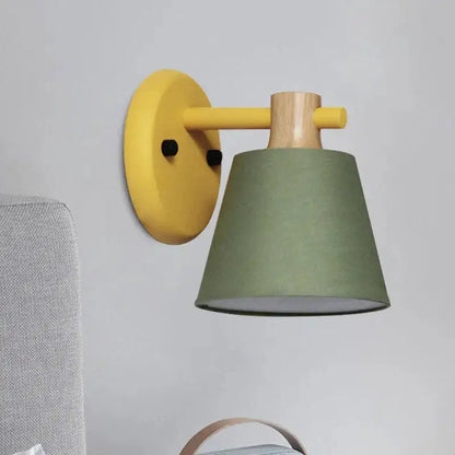 Mint Green Nordic Bucket Wall Lamp for Bedroom