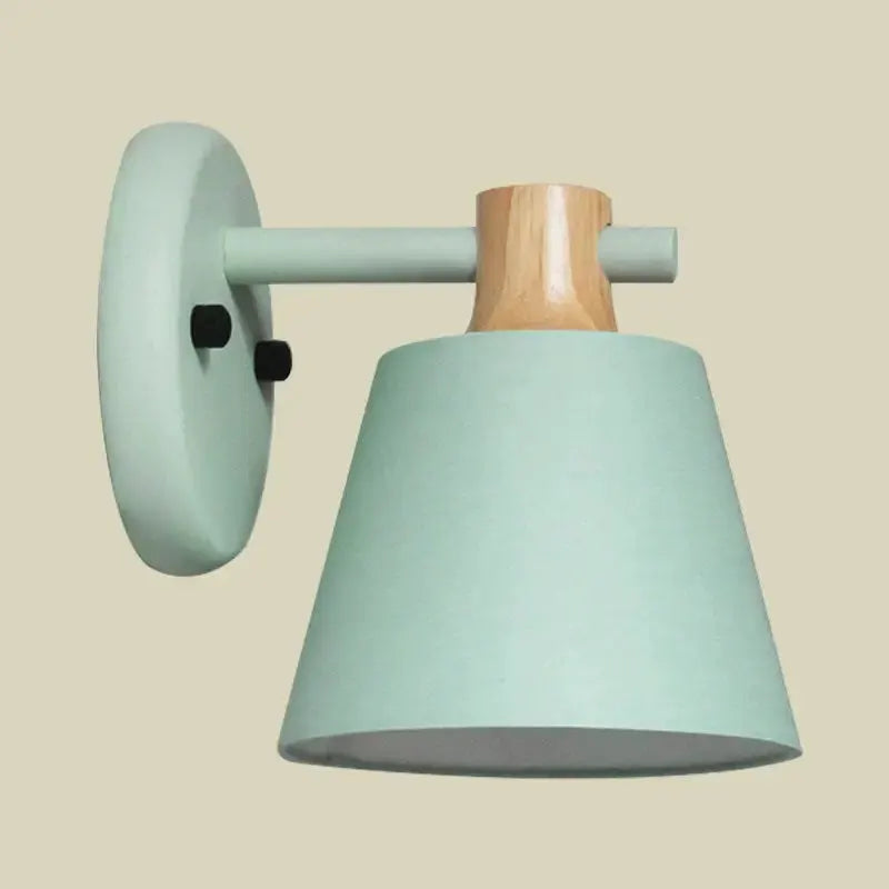 Mint Green Nordic Bucket Wall Lamp for Bedroom