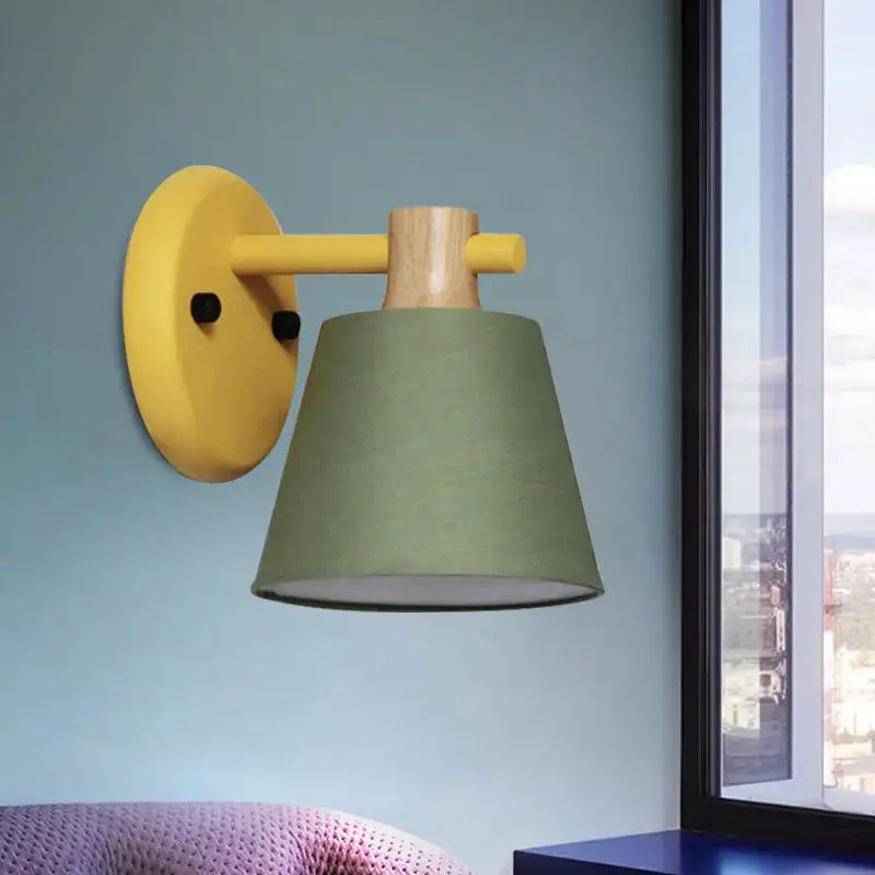Mint Green Nordic Bucket Wall Lamp for Bedroom