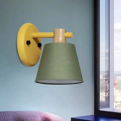 Mint Green Nordic Bucket Wall Lamp for Bedroom