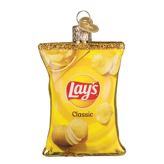 Ornement en verre en forme de chips Lays