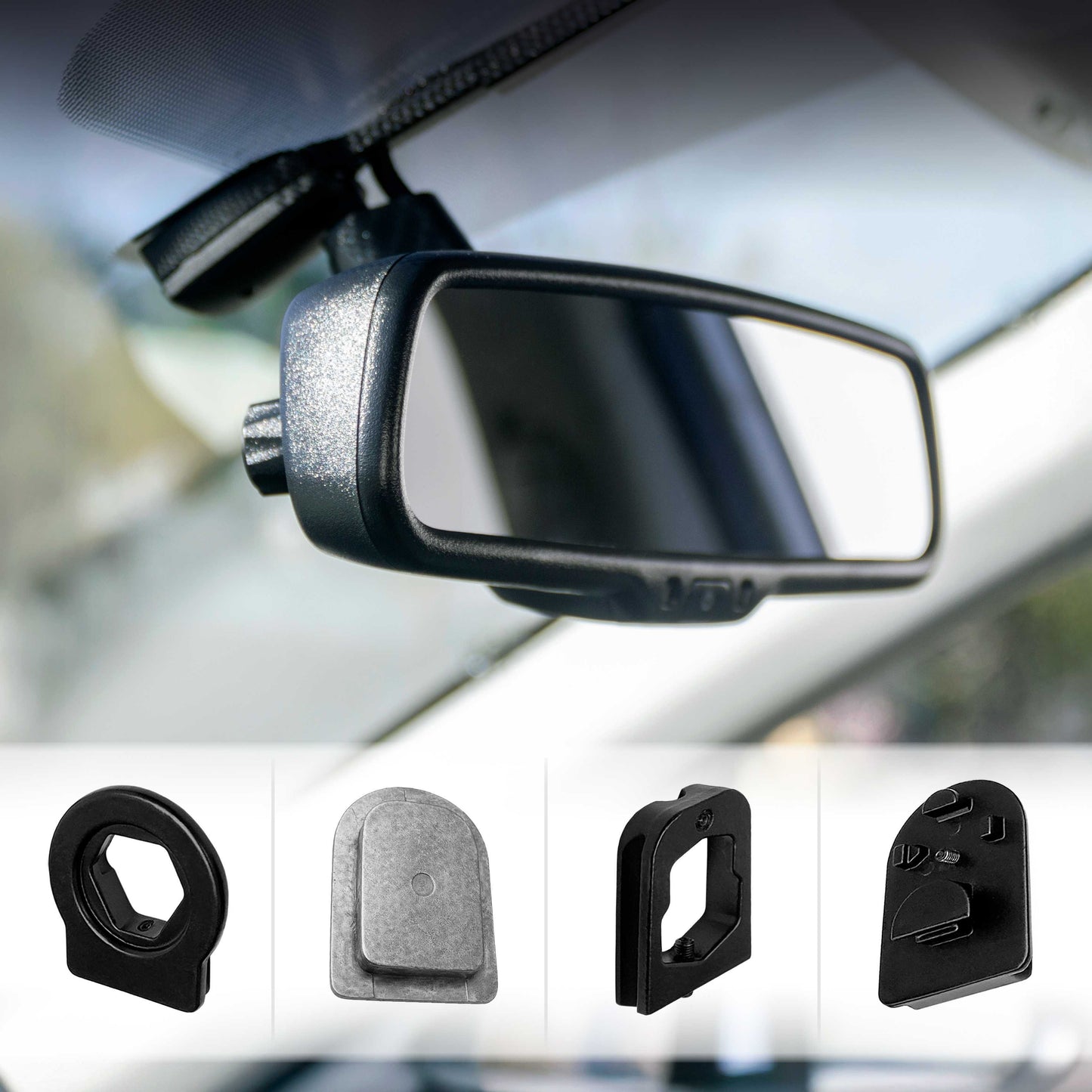 Rear view mirror with four metal bracket adapters and mounting base by Master Tailgaters on Tampa Home & Garden Store
