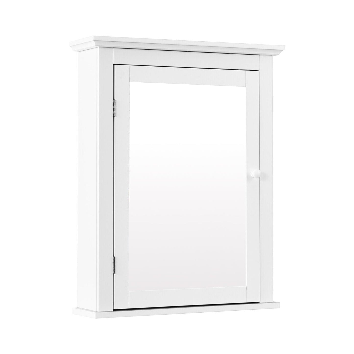 Armario con espejo de baño montado en la pared con estante ajustable en altura de 5 niveles - Negro