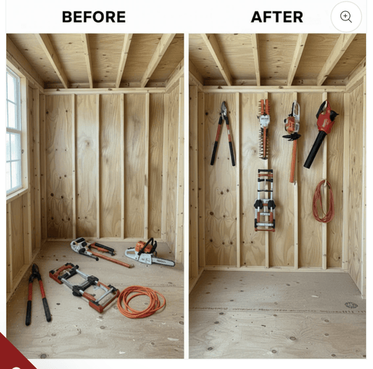 Gancho para varios artículos: organizador de herramientas para el cobertizo y el jardín