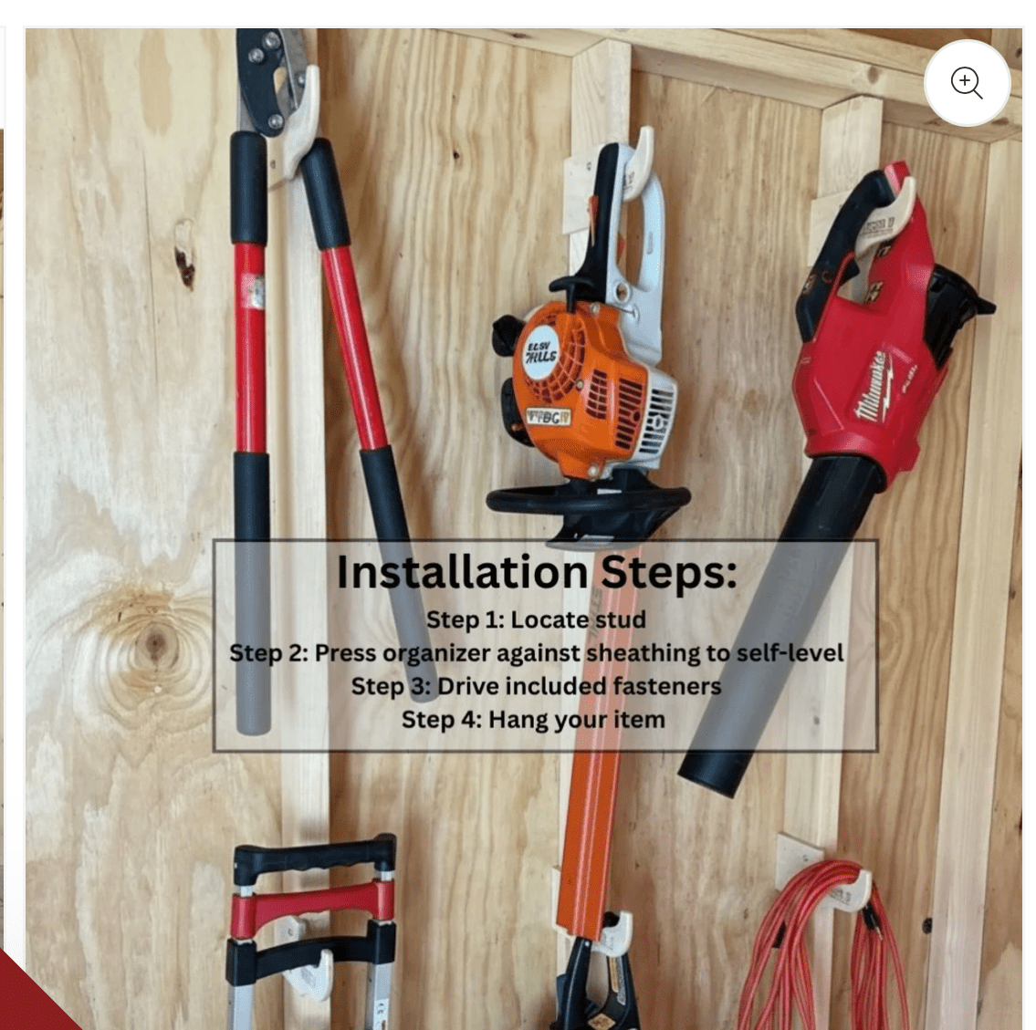 Gancho para varios artículos: organizador de herramientas para el cobertizo y el jardín