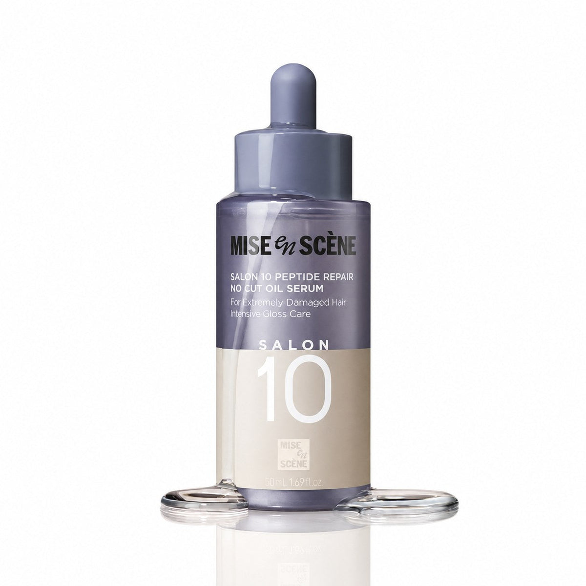 Mise en Scene Salon 10 Peptide Repair No Cut Oil Serum bottle 50 ml lavender dropper on Tampa Home & Garden Store