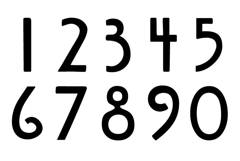Rustic Mission style house numbers set of 5 by Rustica Ornamentals in bold black numerals on Tampa Home & Garden Store