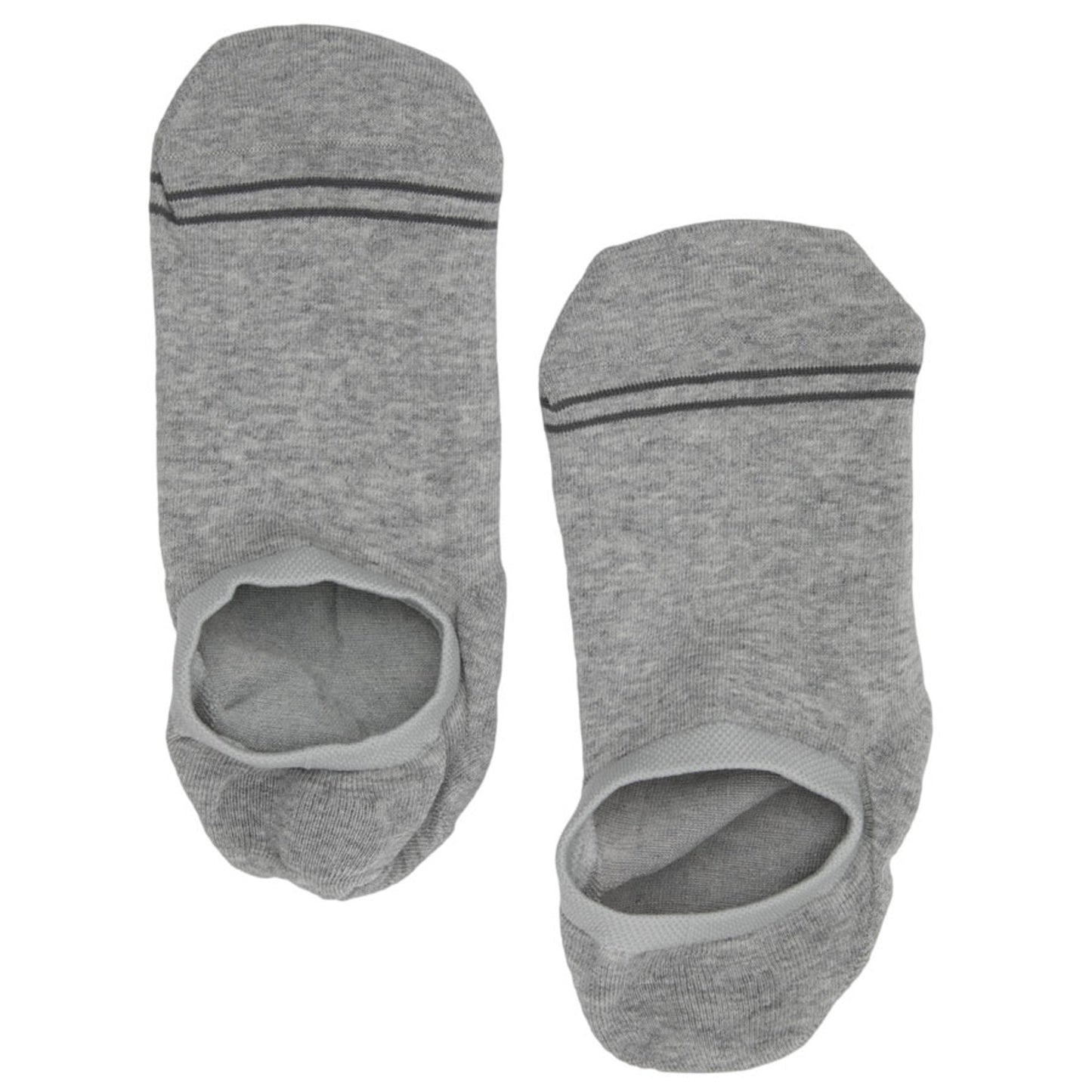 Mixed Cotton No Show Socks - 3 Pack, gray heather footie socks with dark stripe near cuff on Tampa Home & Garden Store