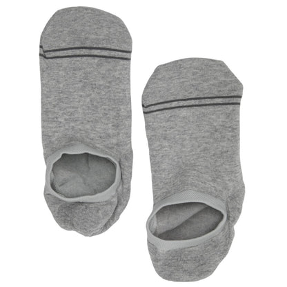 Mixed Cotton No Show Socks - 3 Pack, gray heather footie socks with dark stripe near cuff on Tampa Home & Garden Store
