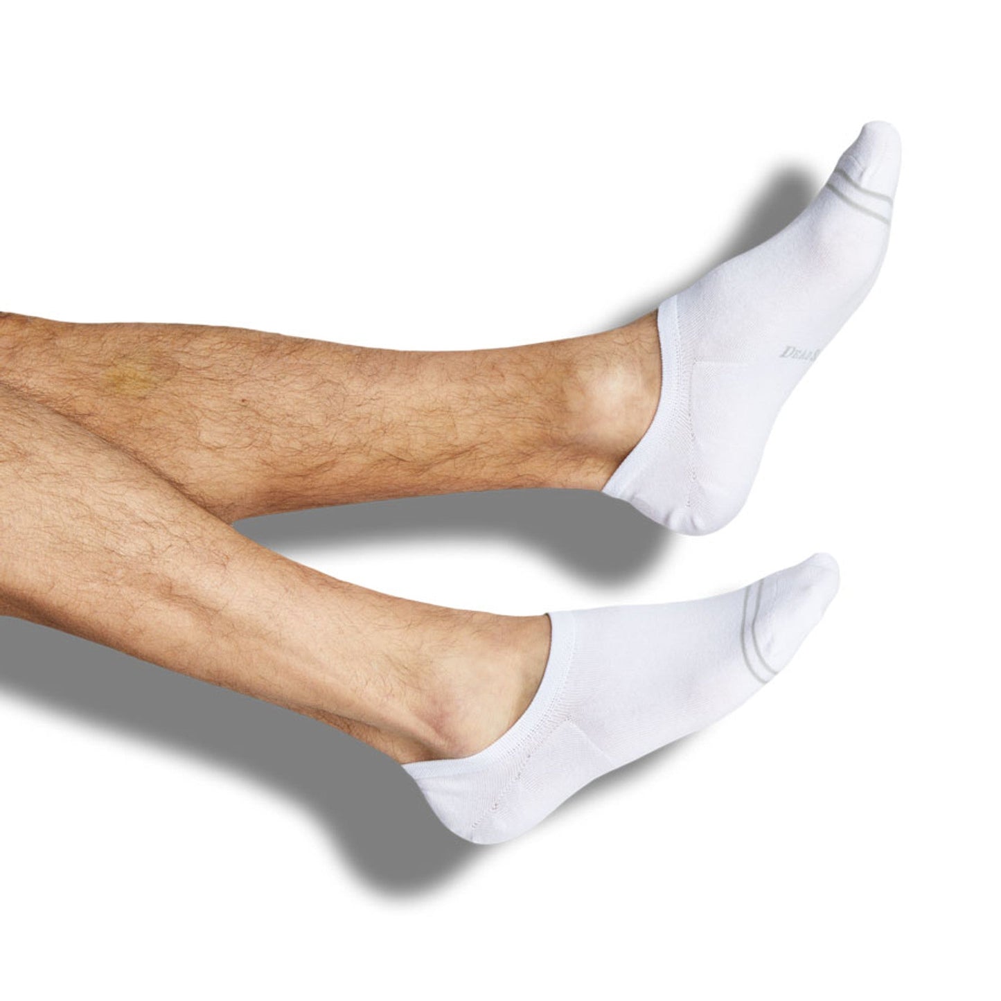 Mixed Cotton No Show Footie Sock DeadSoxy white on leg on Tampa Home & Garden Store