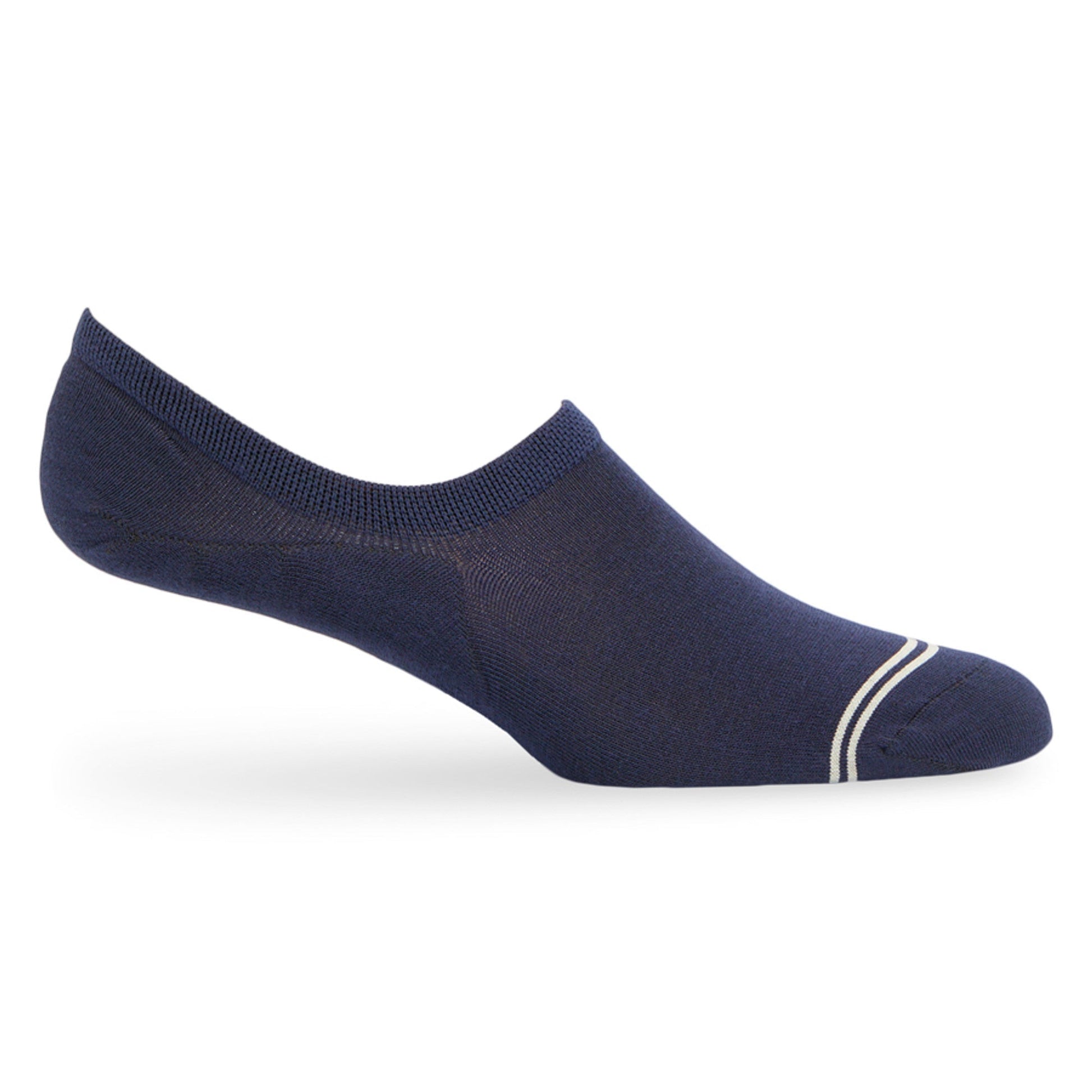DeadSoxy navy no-show sock footie style with white striped toe band 3-pack on Tampa Home & Garden Store