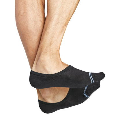 DeadSoxy Mixed No-Show Sock 3-Pack black footie socks with light blue stripes on Tampa Home & Garden Store