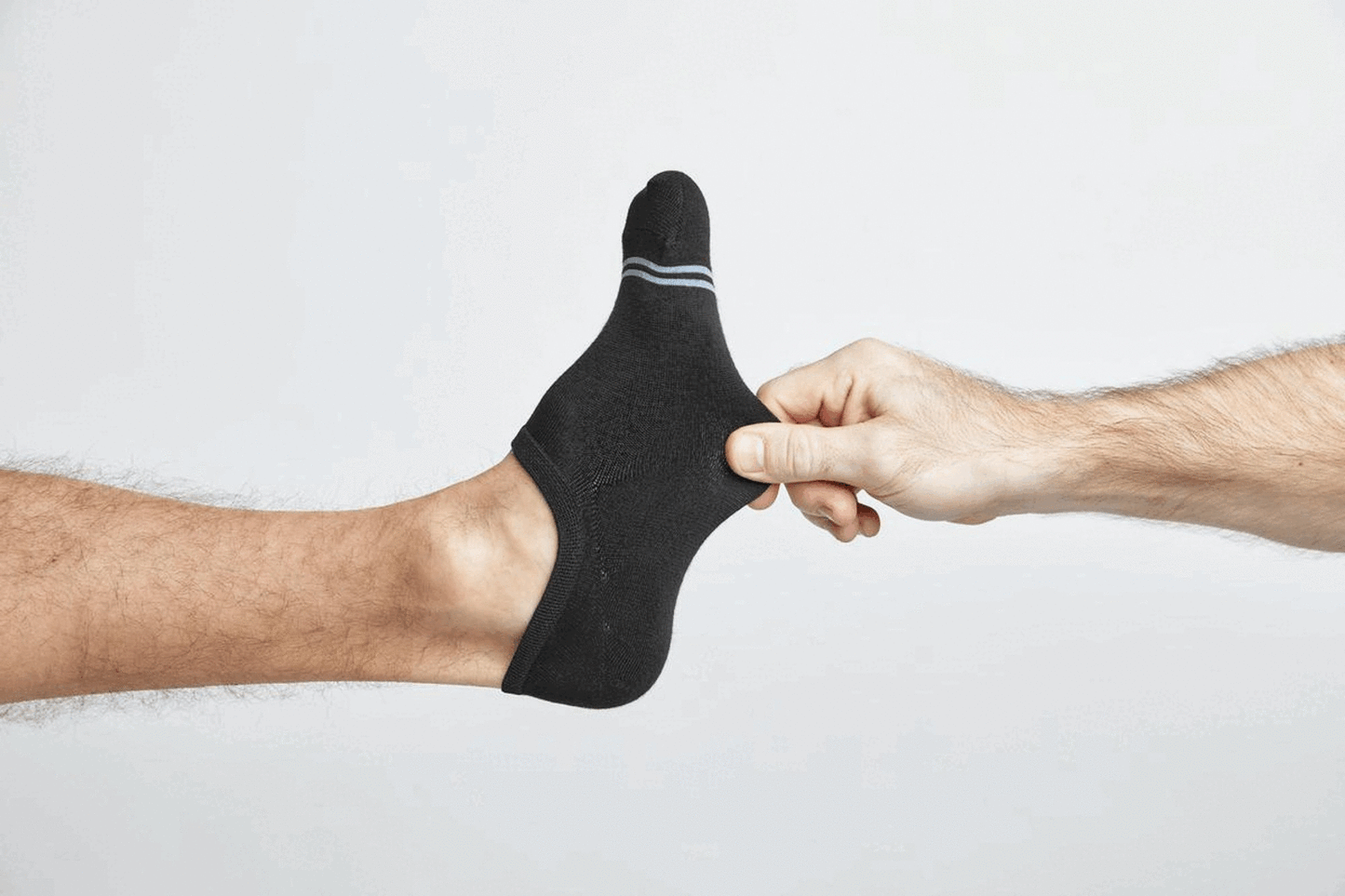 DeadSoxy mixed no-show footie sock black with light blue stripe on Tampa Home & Garden Store