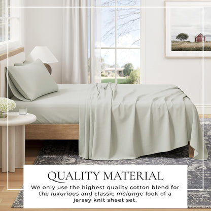 Heathered Jersey and Cotton Blend Bed Sheets
