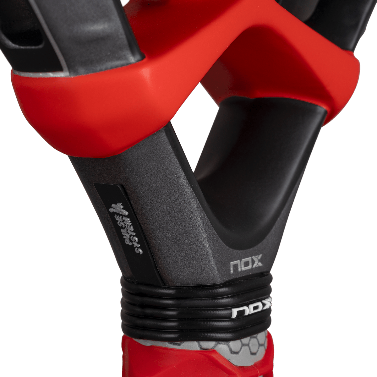 NOX ML10 Ventus Control padel racket red and black with Ventus branding and NOX logo on Tampa Home & Garden Store