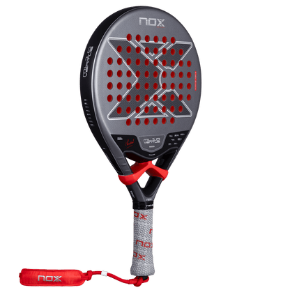 NOX ML10 Ventus Control 3K padel racket with grey head and red perforations, black frame on Tampa Home & Garden Store