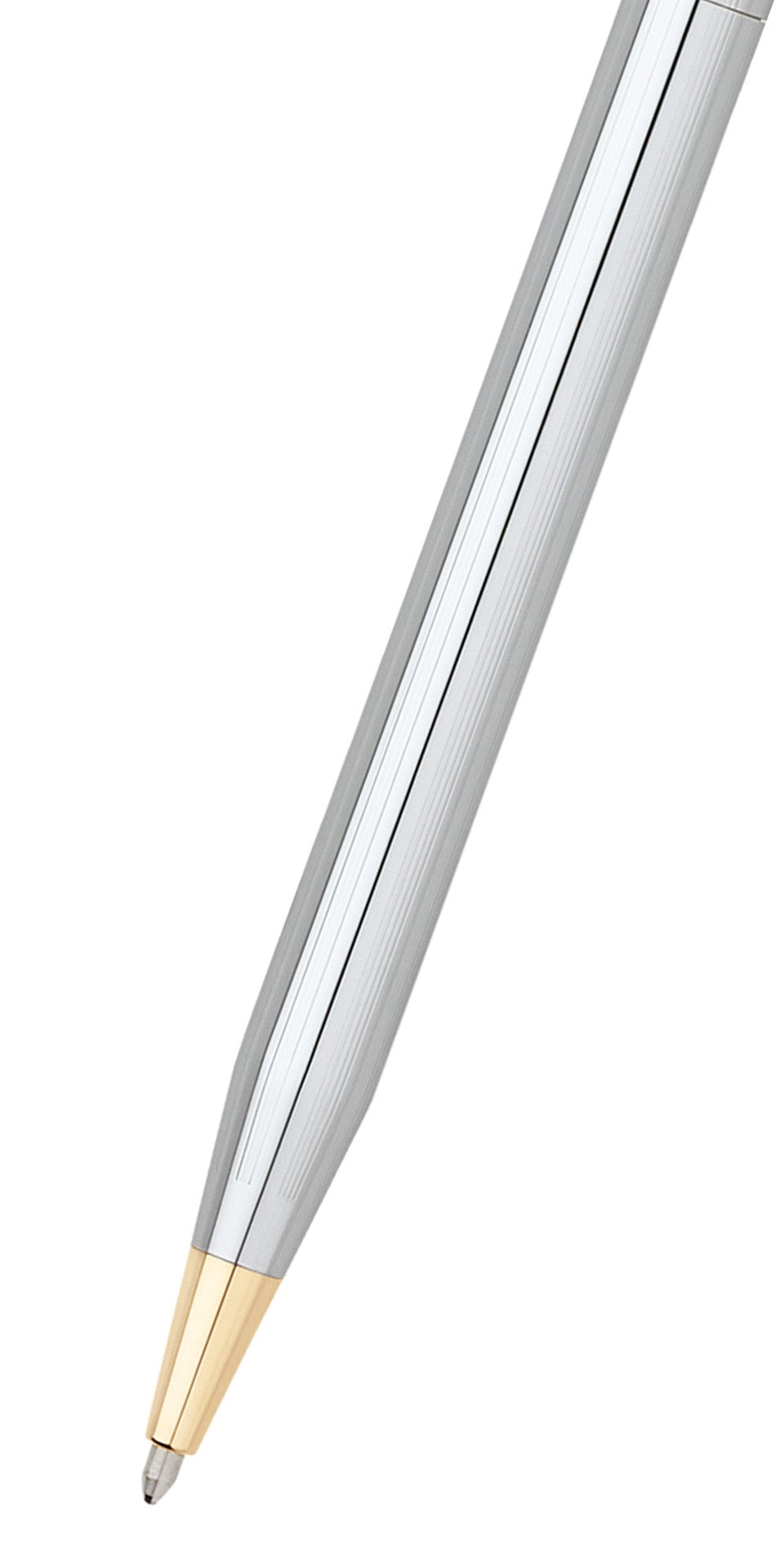 Cross Classic Century Medalist ballpoint pen in brushed silver with a gold-tone tip on Tampa Home & Garden Store