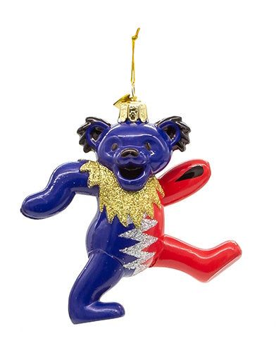Ornement d'ours en verre Grateful Dead -