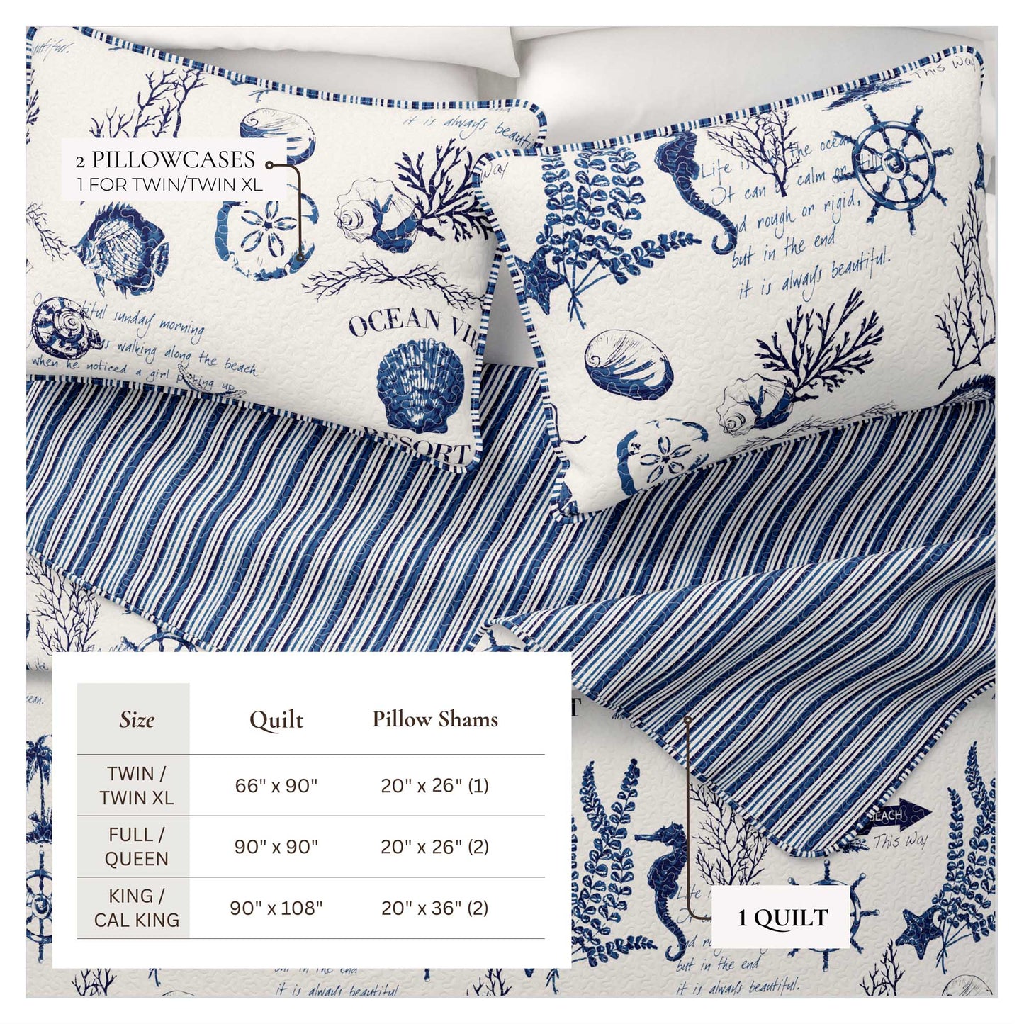 Coastal Quilt Set in the Catalina Collection