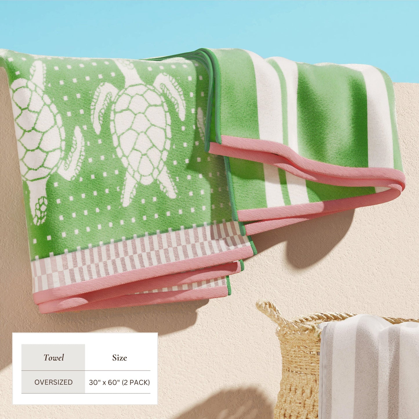Velour Cotton Beach Towels and Maui Two Pack