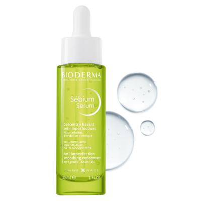 Bioderma Sebium Serum bottle with dropper, green liquid for oily acne-prone skin on Tampa Home & Garden Store
