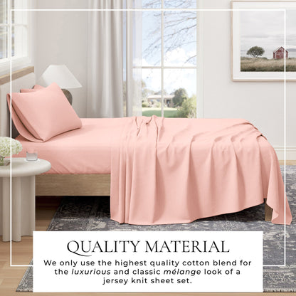 Heathered Jersey and Cotton Blend Bed Sheets